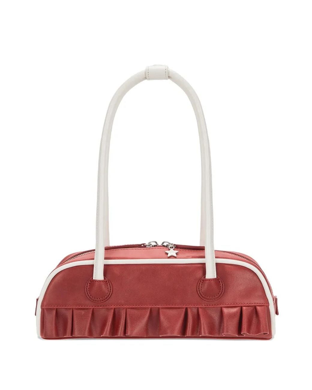 MARGE SHERWOOD Red X Peanuts Ruffled Shoulder Bag