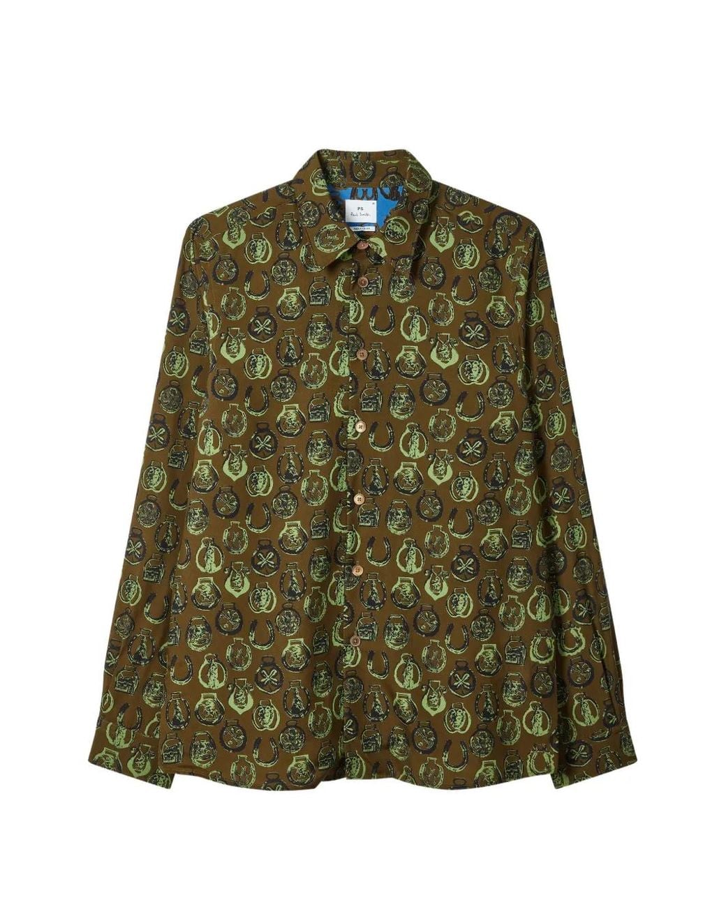 Paul Smith Green Abstract-Pattern Shirt for men
