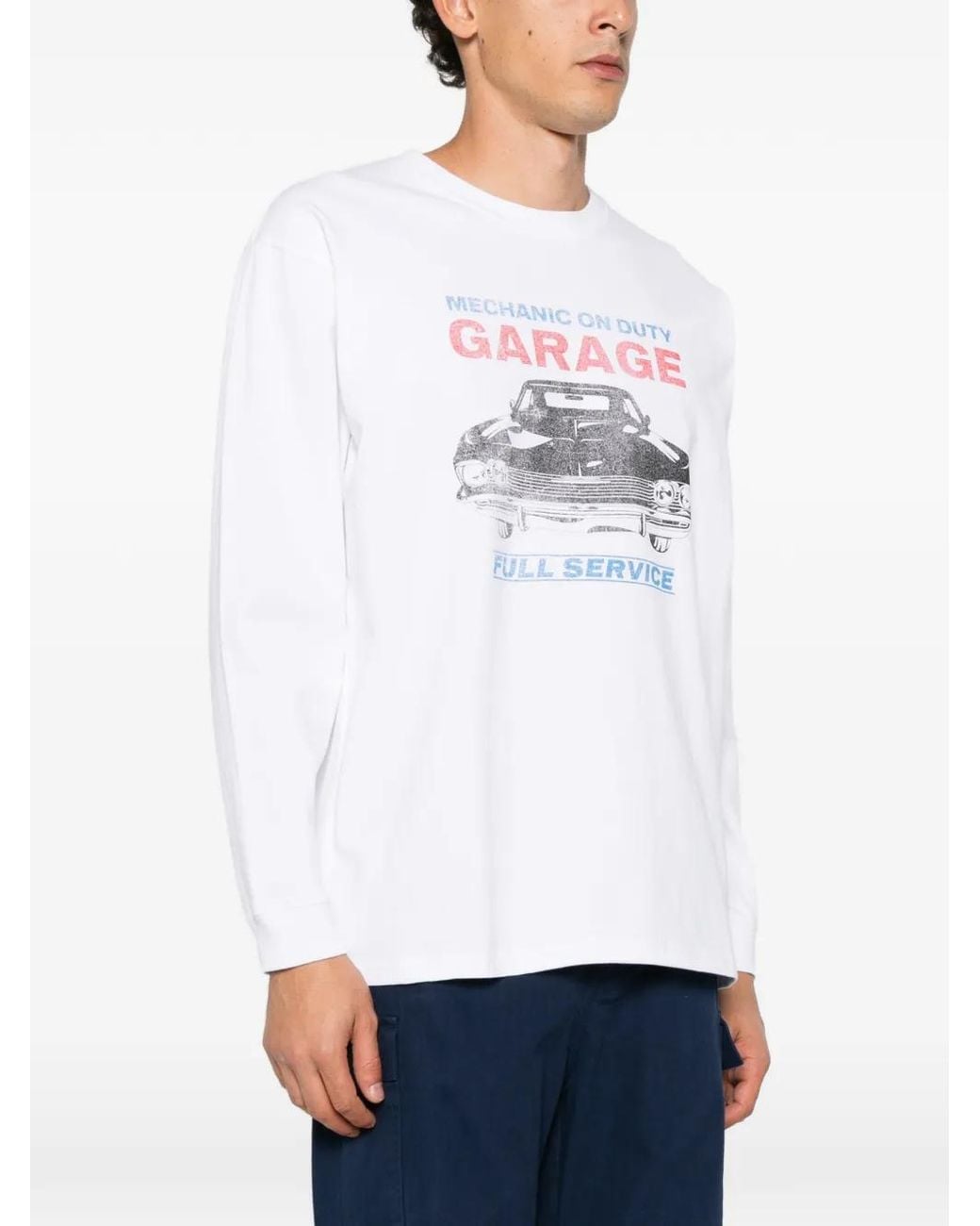 Universal Overall White Graphic-Print Long-Sleeve T-Shirt for men