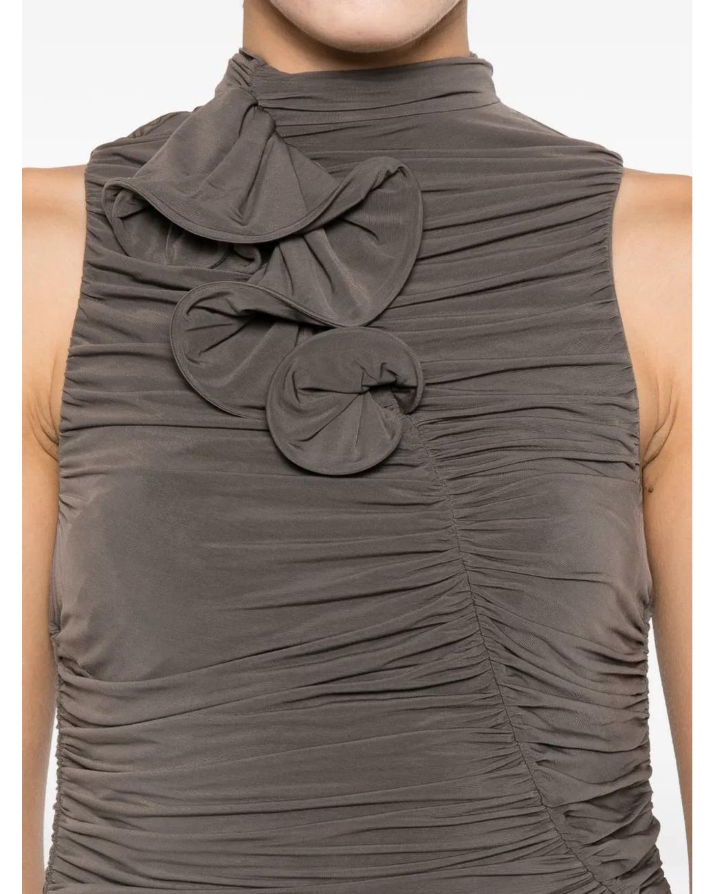 Magda Butrym Brown Ruffled Mini Dress