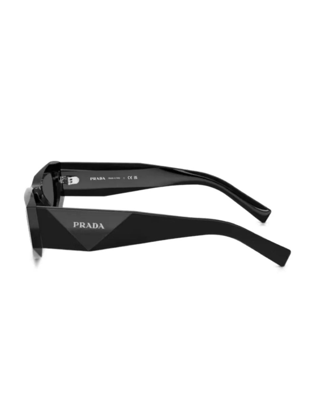 Prada Black Geometric-Frame Sunglasses