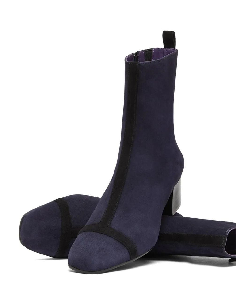CAREL PARIS Blue Bottines Audrey En Daim À Empiècements