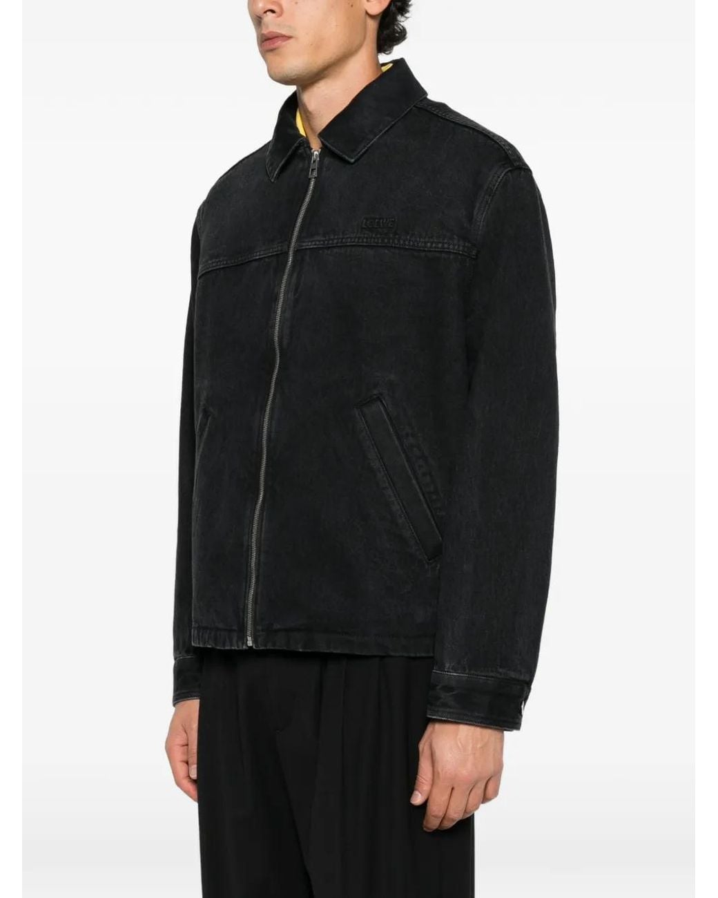Loewe Black Logo-Patch Denim Jacket for men
