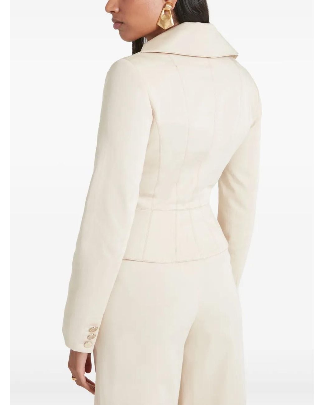 Temperley London Natural Castell Cropped Blazer
