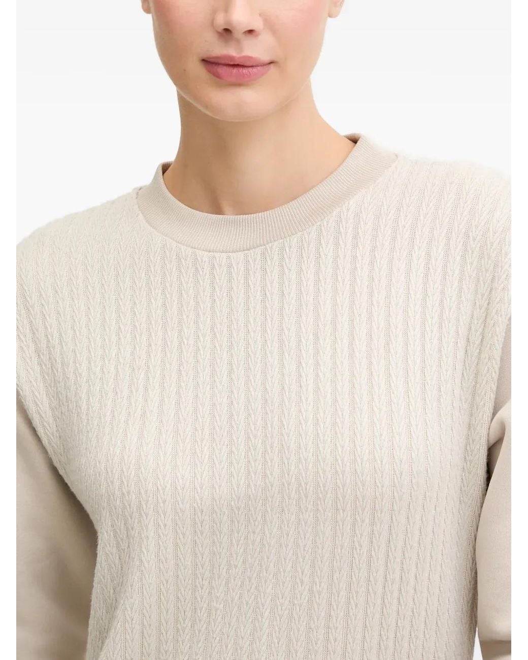 Colmar White Textured Crew-Neck Sweatshirt