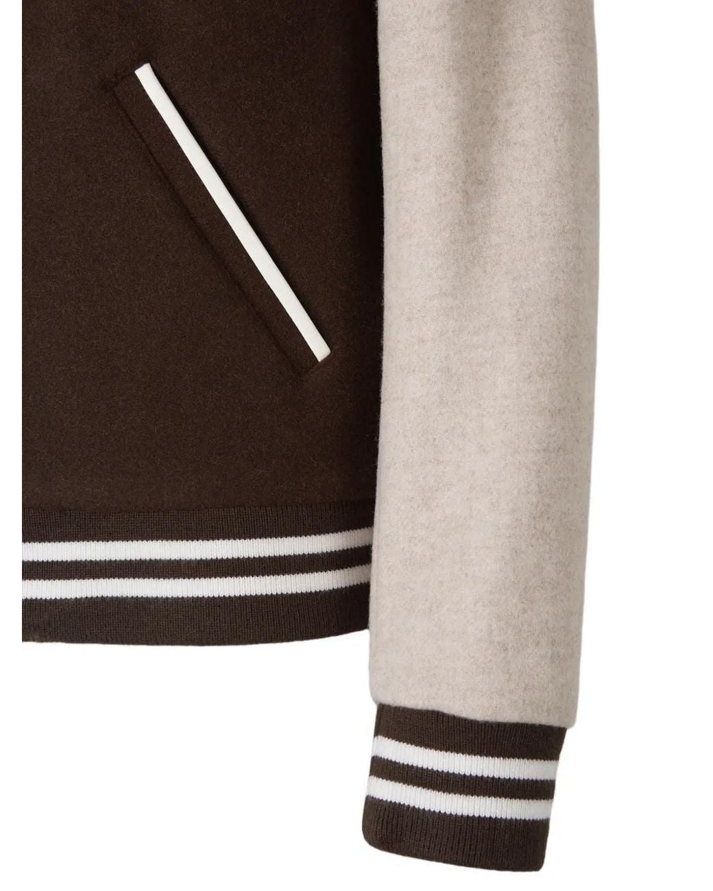 Sporty & Rich Brown Logo-Embroidered Wool Jacket