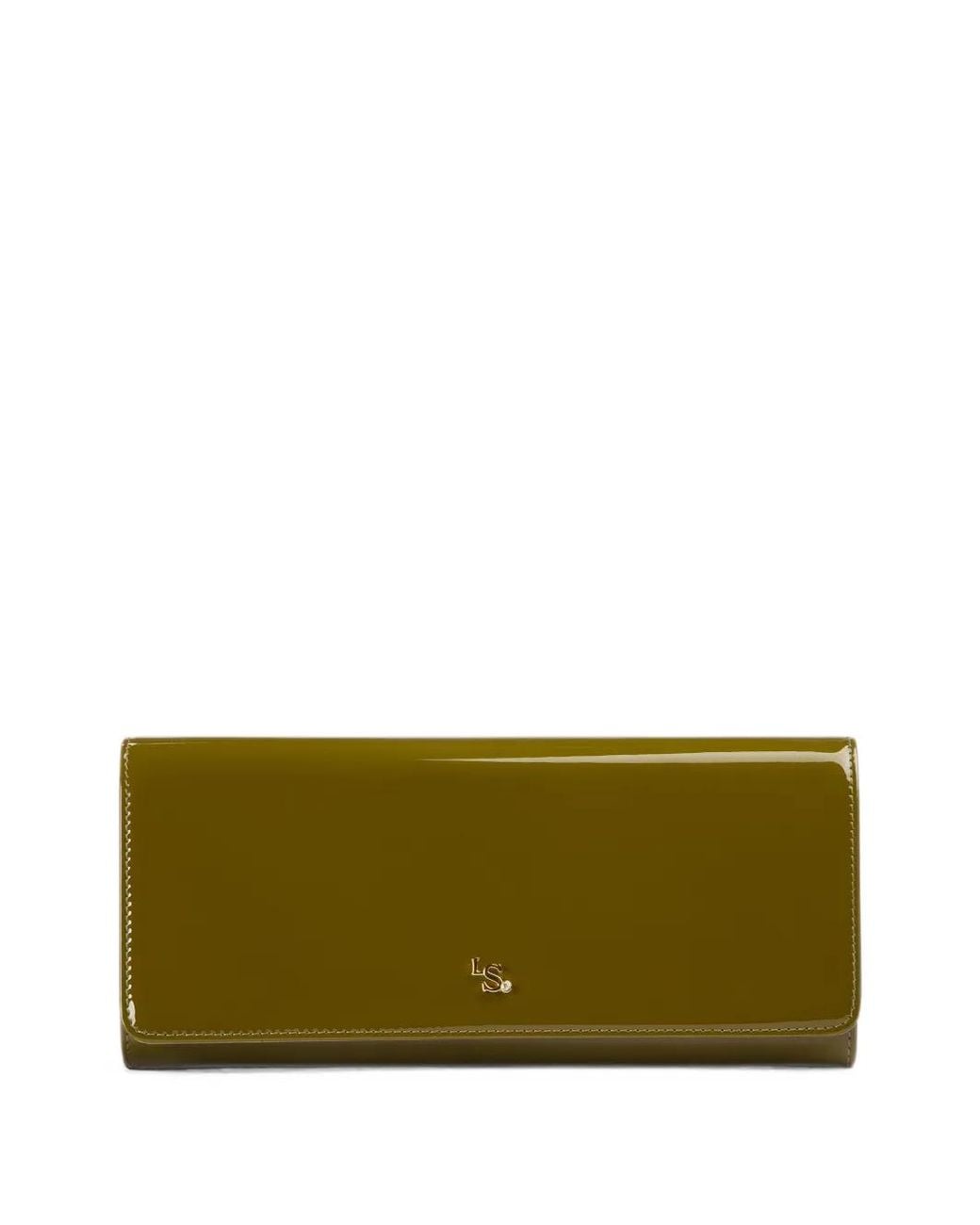 Le Silla Green Patent Leather Clutch Bag