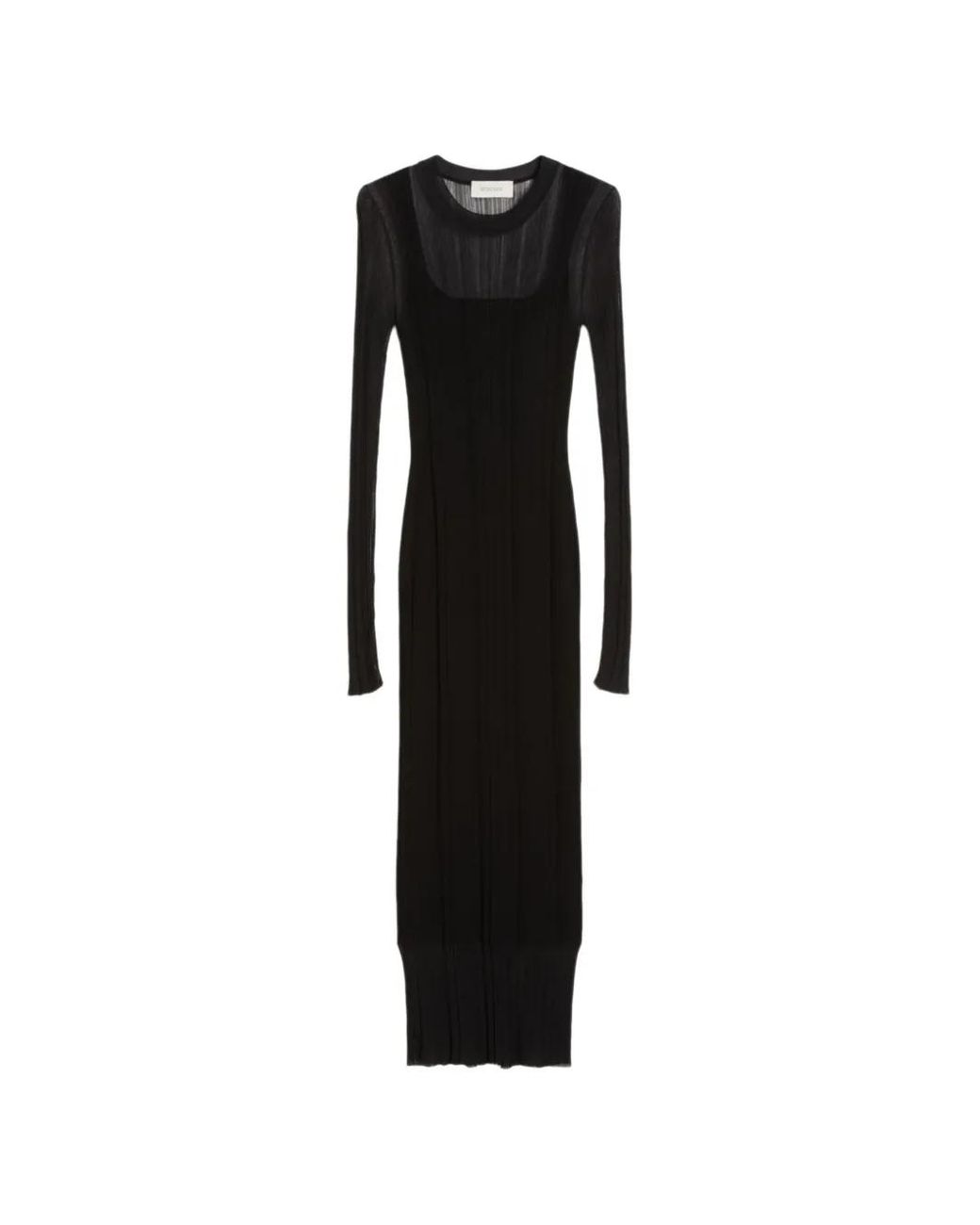 Sportmax Black Spxcaro Ribbed Knit Midi Dress