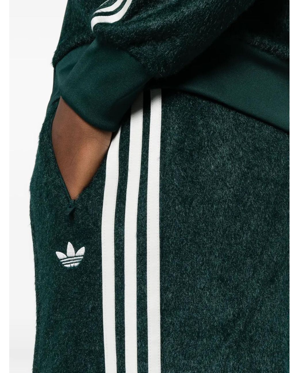 Adidas Green Firebird Side-Stripes Track Pants