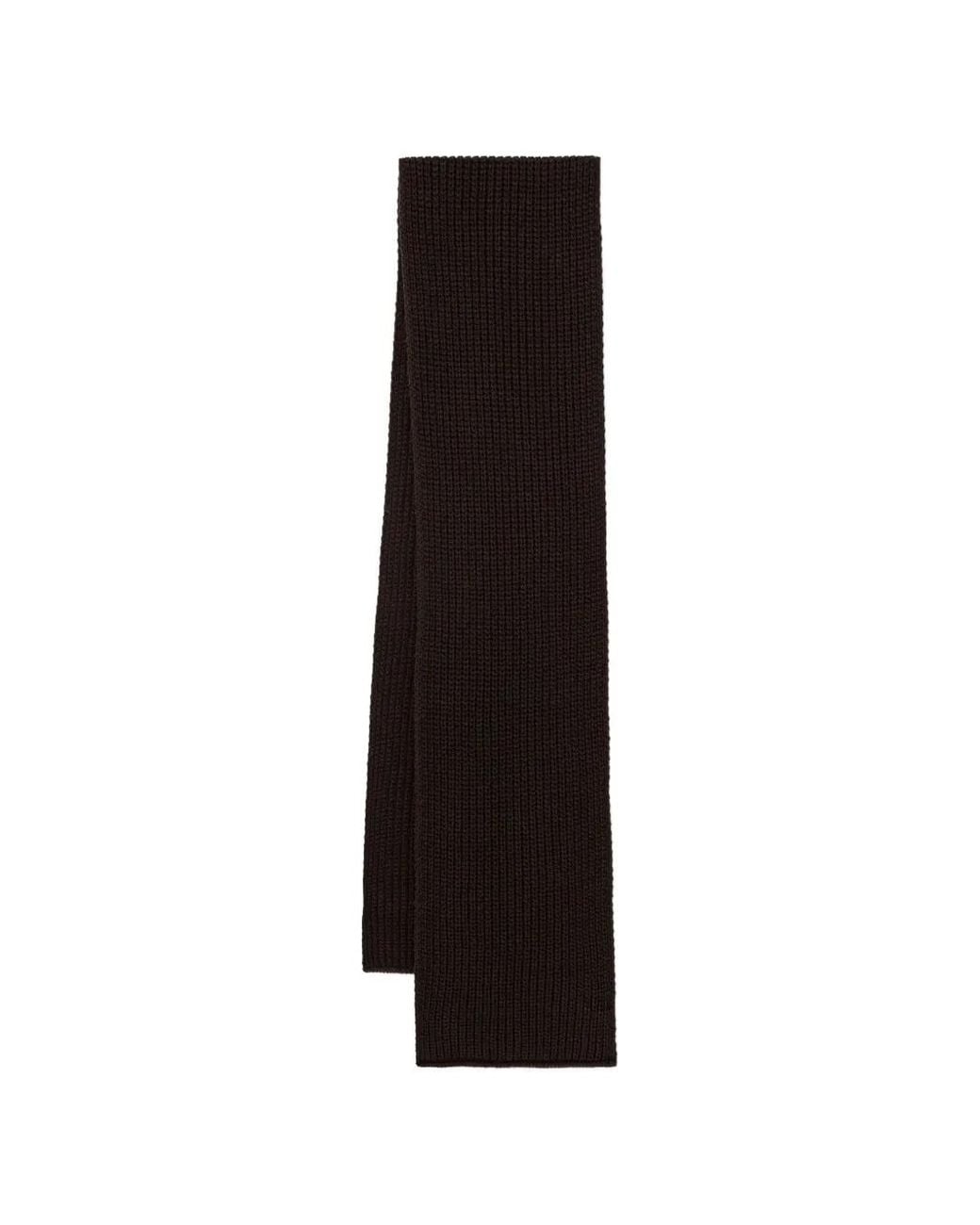 Marc O' Polo Black Ribbed-Knit Scarf