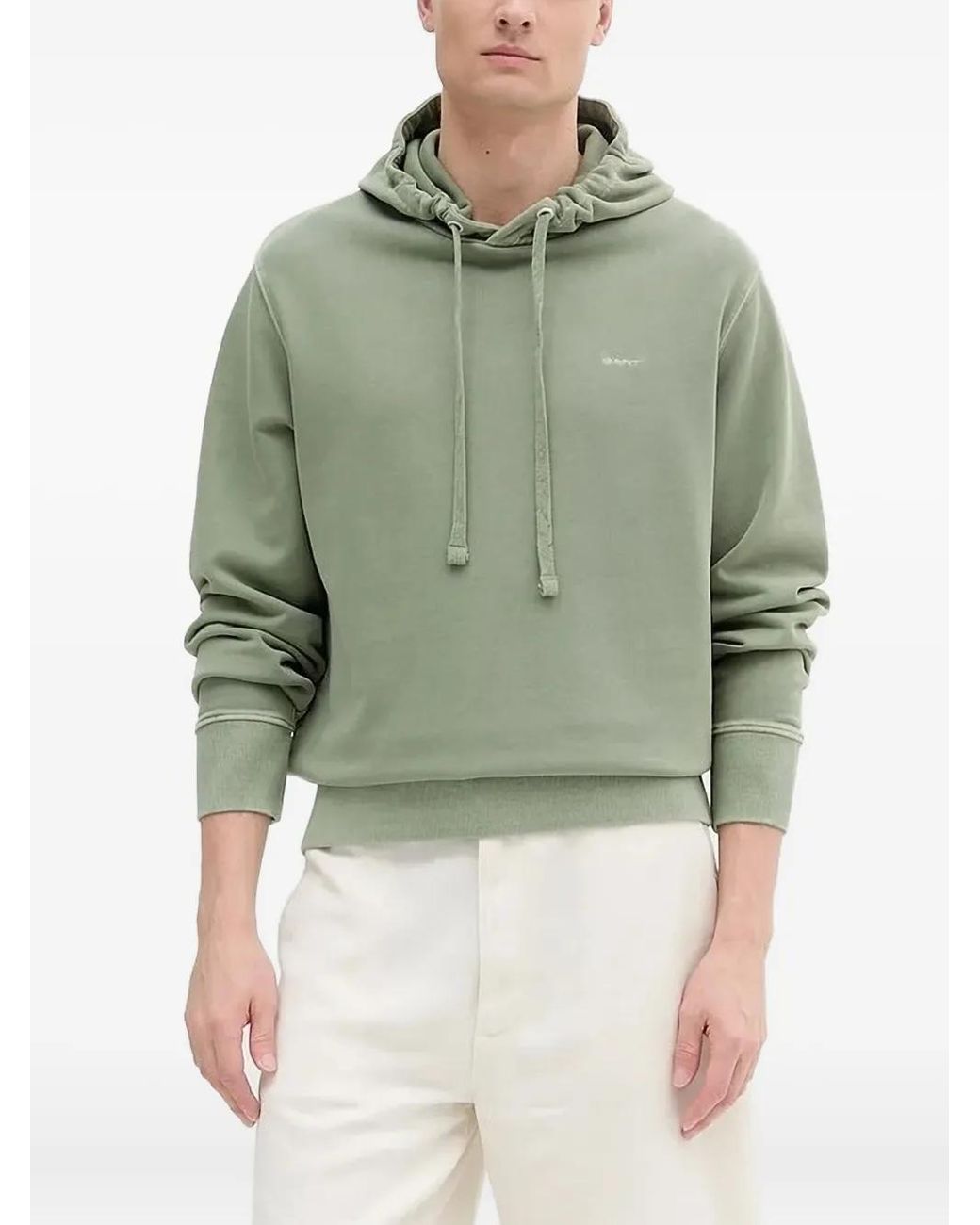 Gant Green Logo-Embroidered Hoodie for men