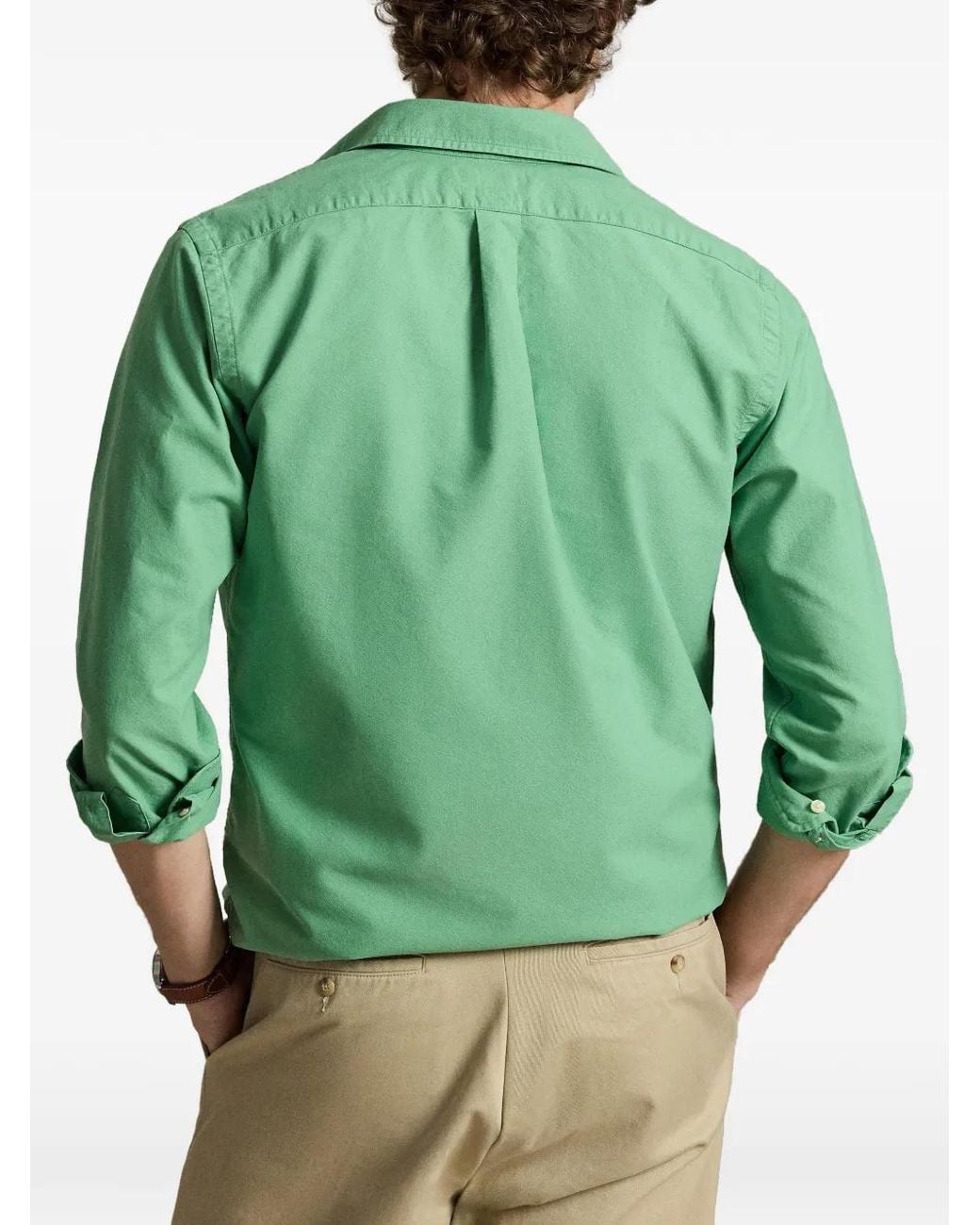 Polo Ralph Lauren Green Garment-Dyed Buttoned Shirt for men