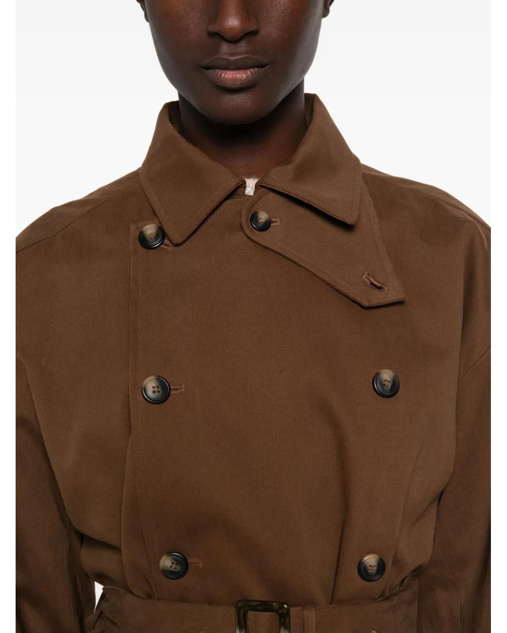 Doen Brown Wolfe Double-Breasted Trench Coat