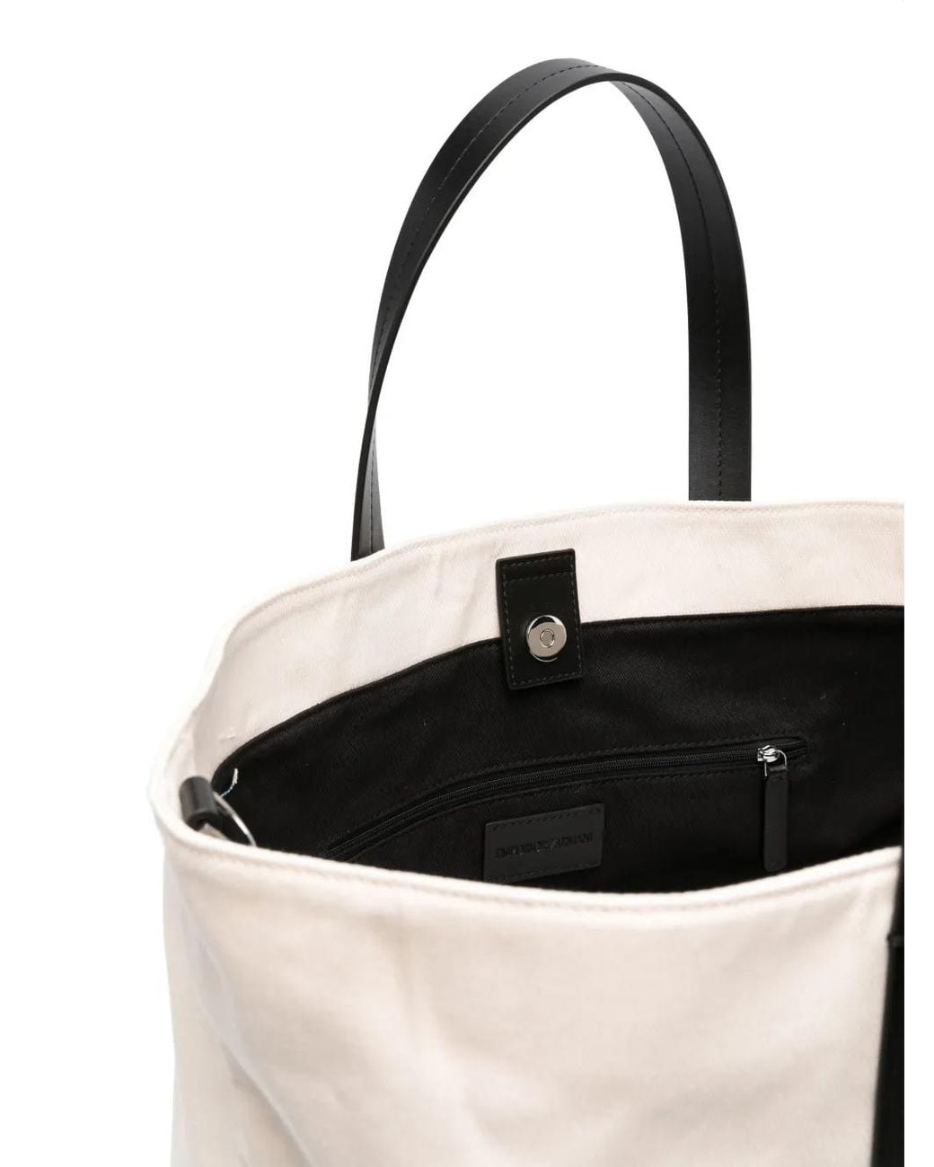 Emporio Armani Natural Logo-Plaque Cotton Tote Bag for men