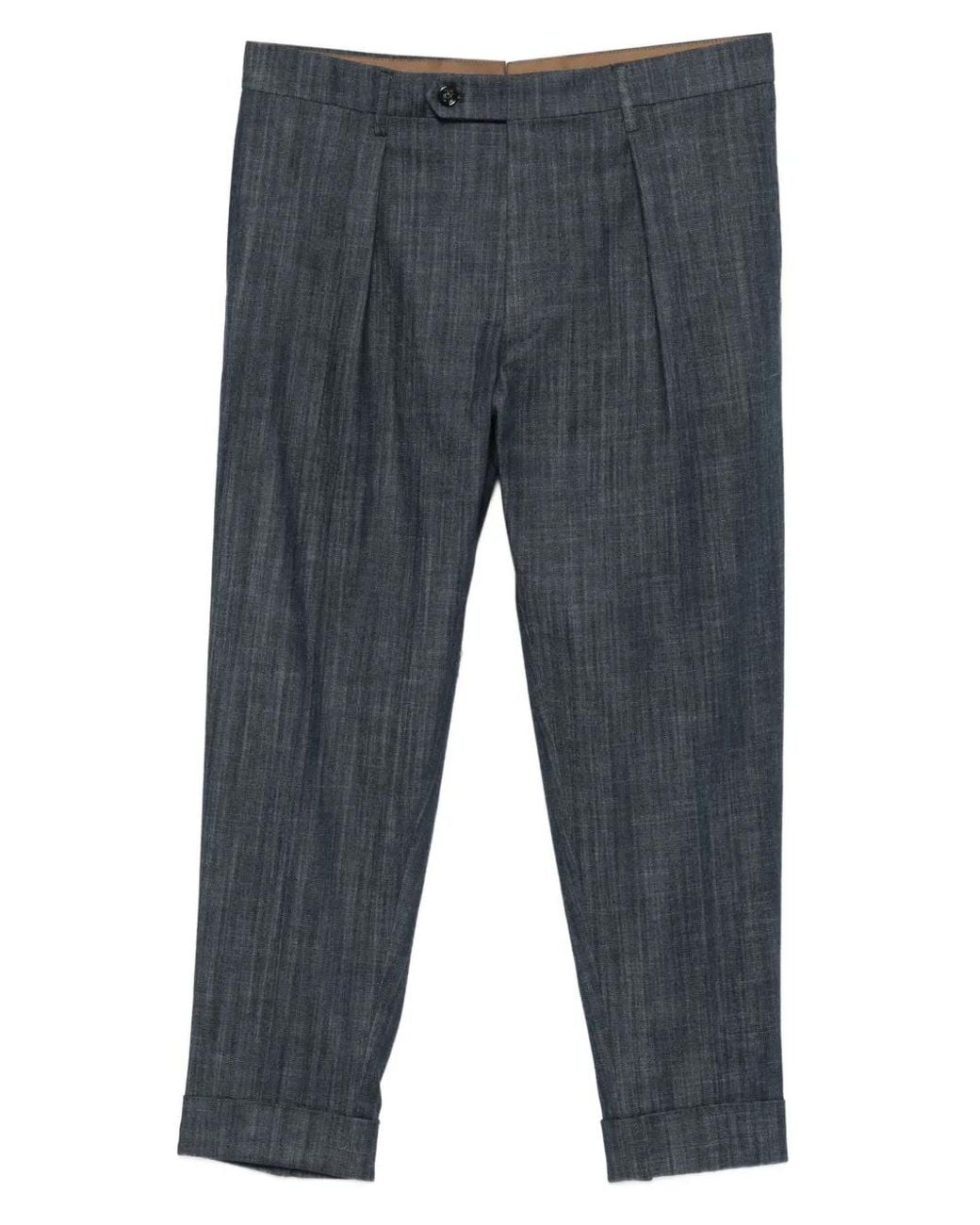 Berwich Gray Chiaia Pleated Trousers for men