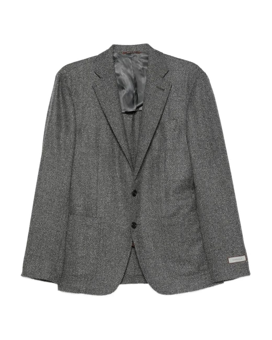 Canali Gray Textured Two-Button Jacket for men