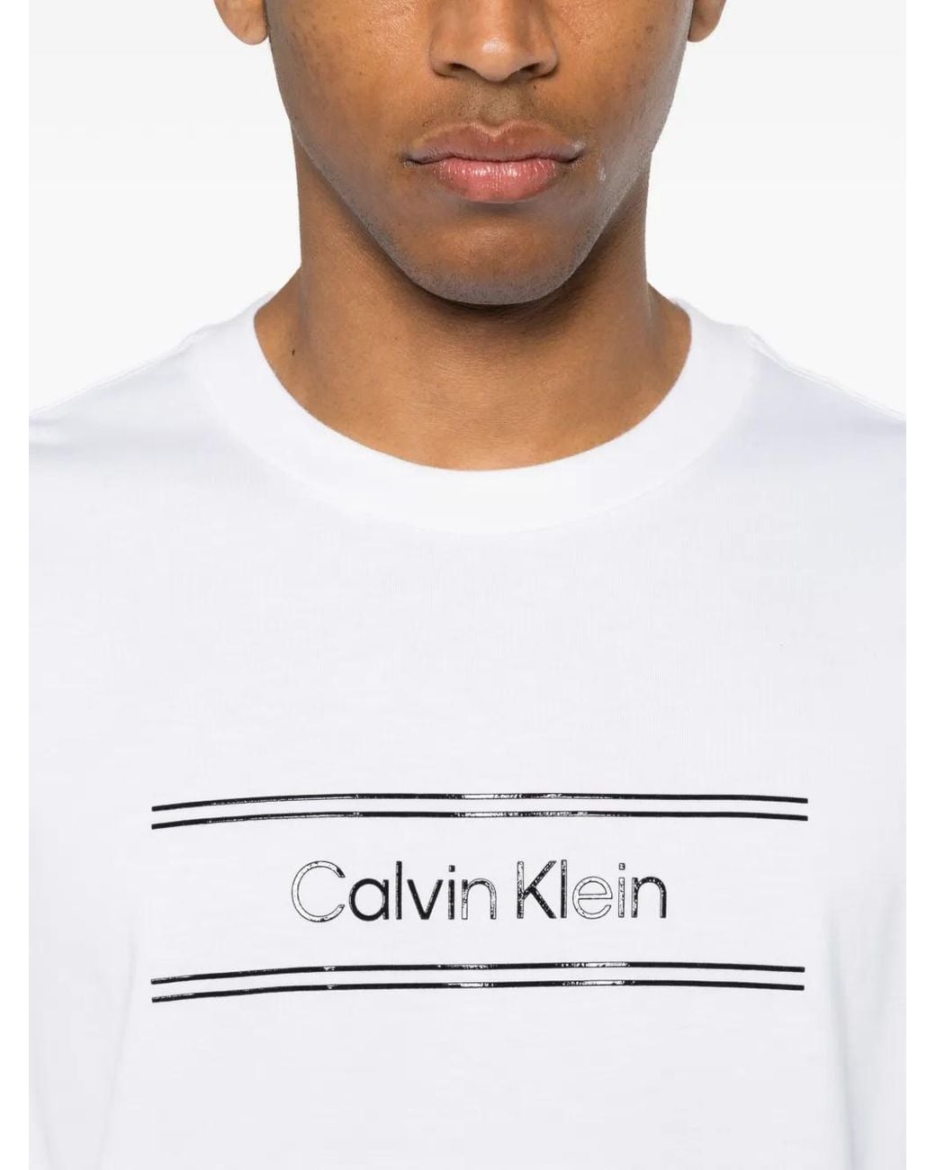 Calvin Klein White Graphic T-Shirt for men