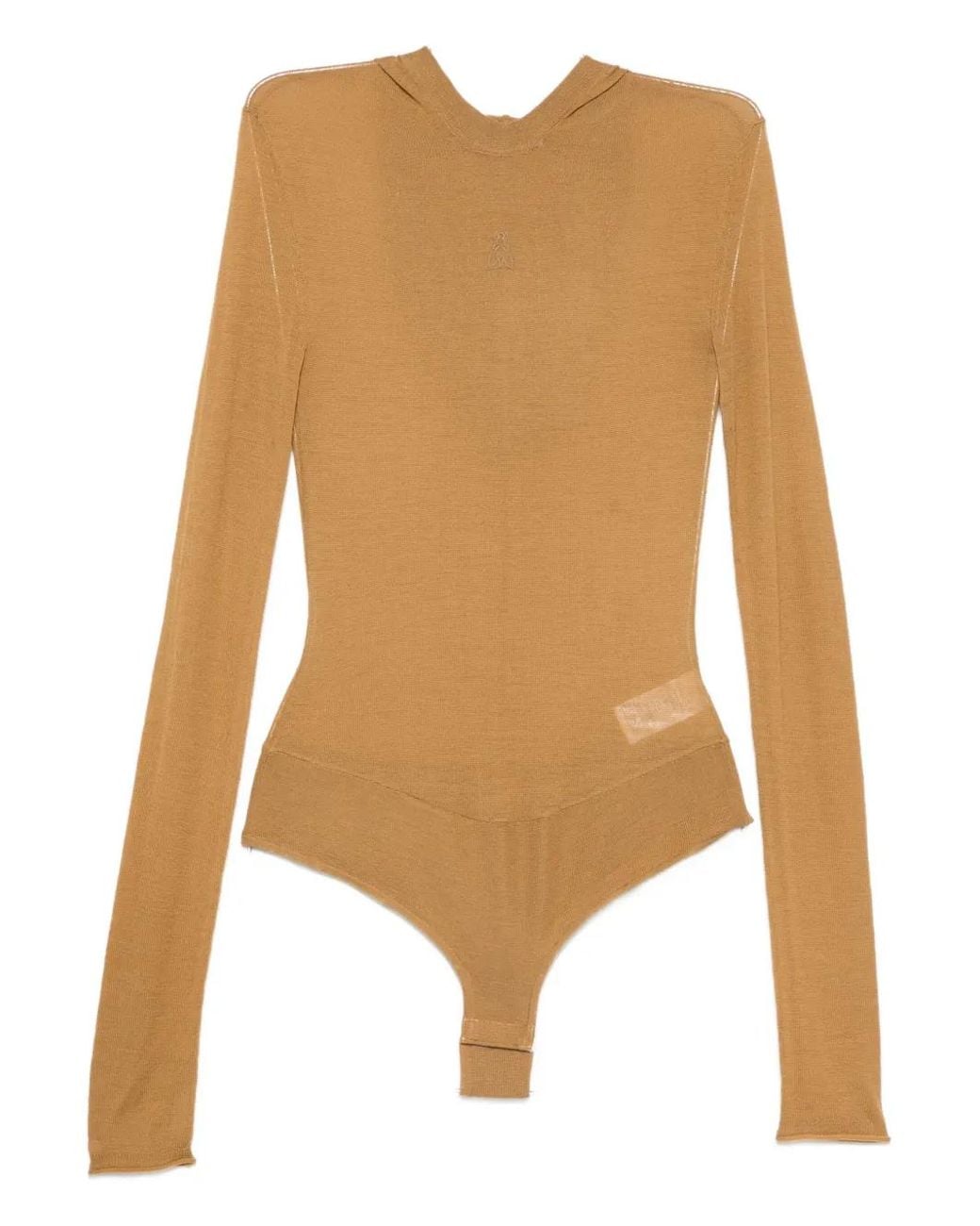 Patrizia Pepe Natural Hooded Wool Bodysuit