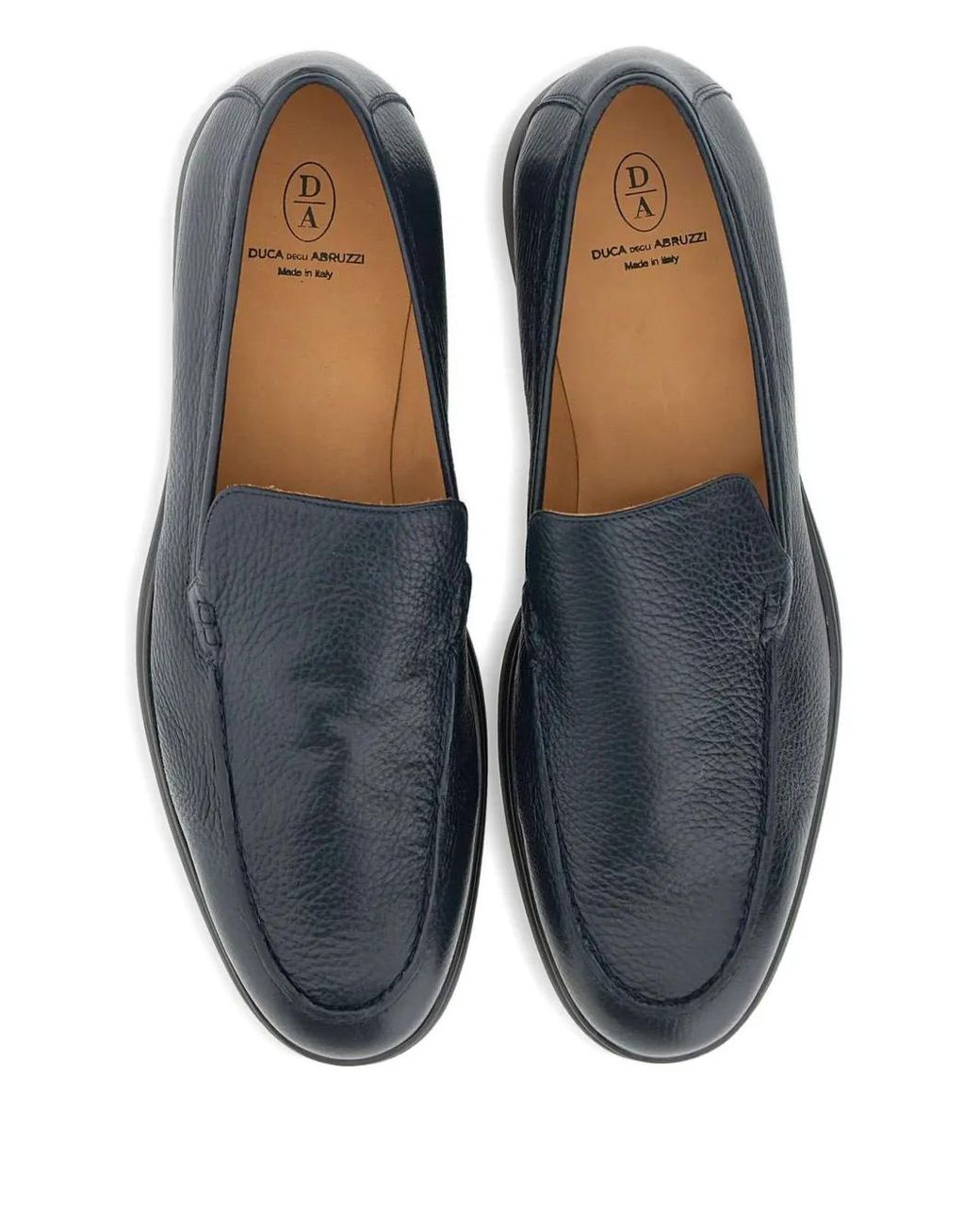 Duca Degli Abruzzi Blue Lorenzo Plain Leather Loafers for men