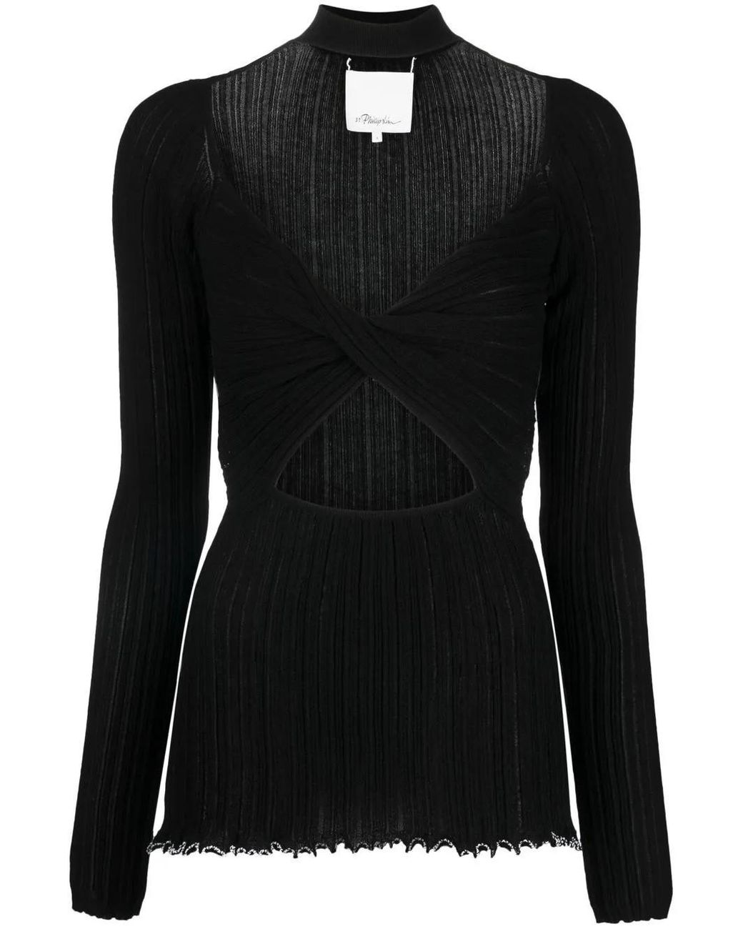 3.1 Phillip Lim Black Cut-out Knitted Top