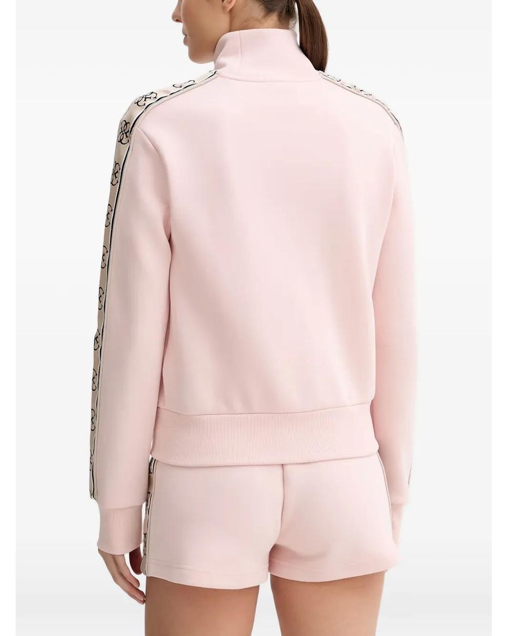 Guess Pink Side Logo Tape Sweatshirt