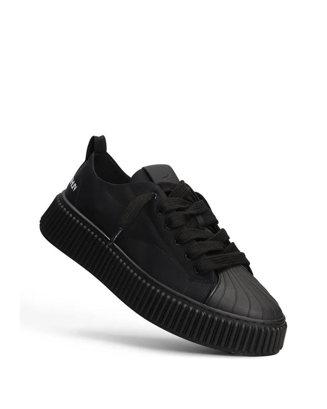 Rhun Black 2020 Treble Triple Ribbed-Sole Shell-Toe Sneakers for men