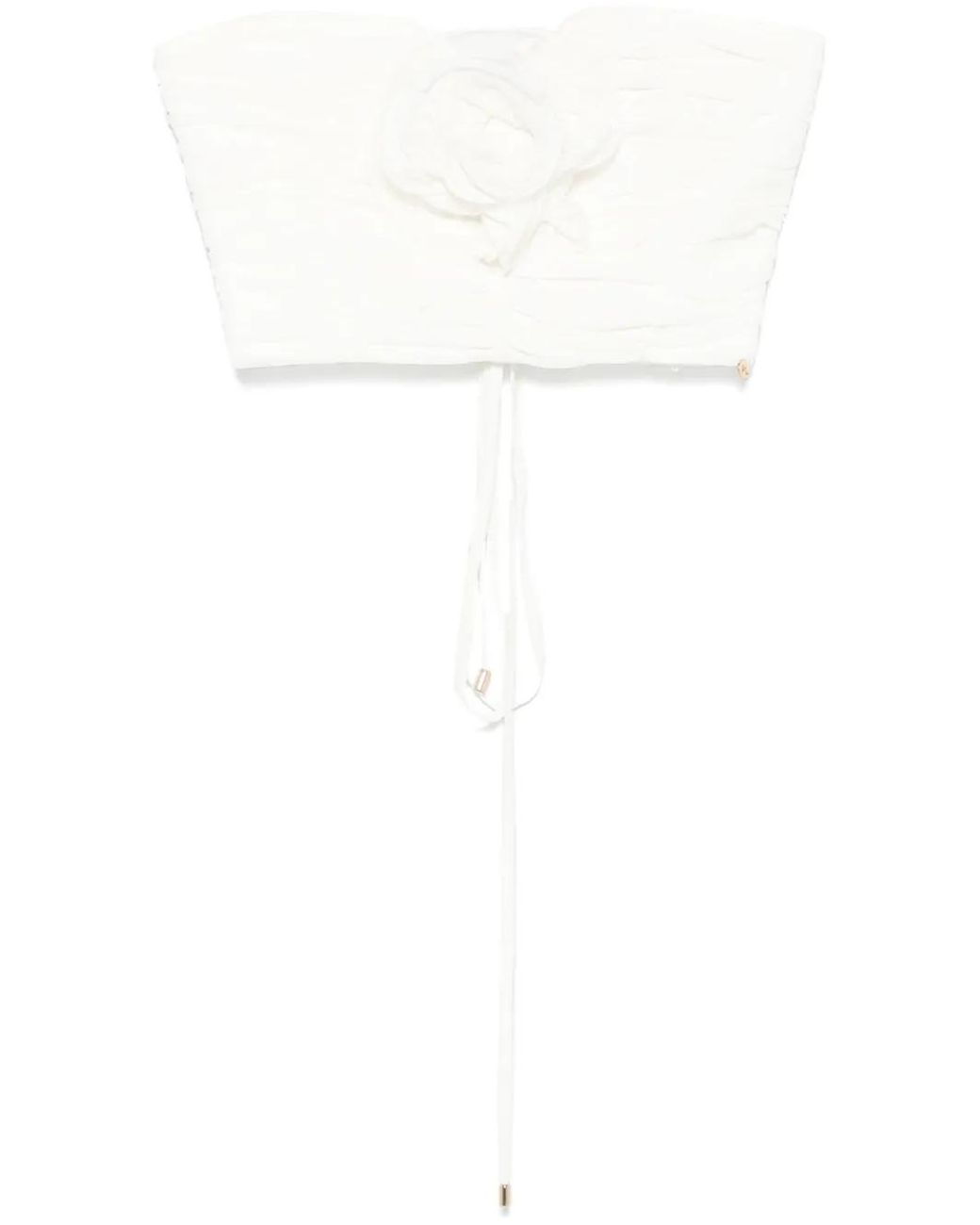 Nissa White Floral-Appliqué Top