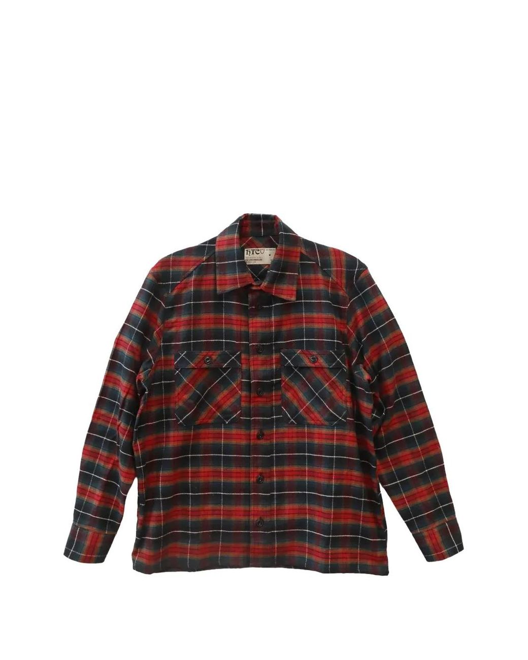 HTC Red Logo-Print Check-Pattern Shirt for men