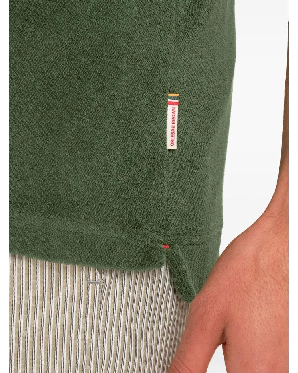 Orlebar Brown Green Terry Polo Shirt for men