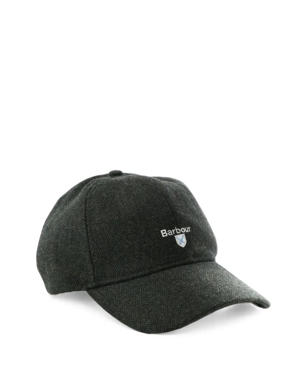 Barbour Black Barlow Herringbone-Pattern Logo-Embroidered Cap