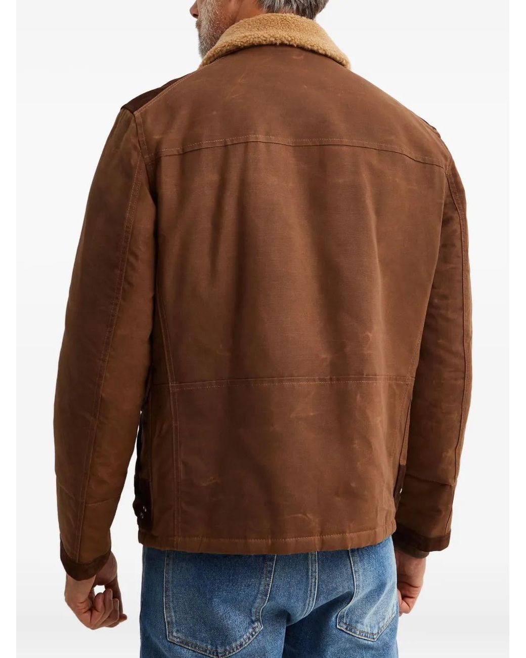 Fay Brown Shearling-Collar Jacket for men