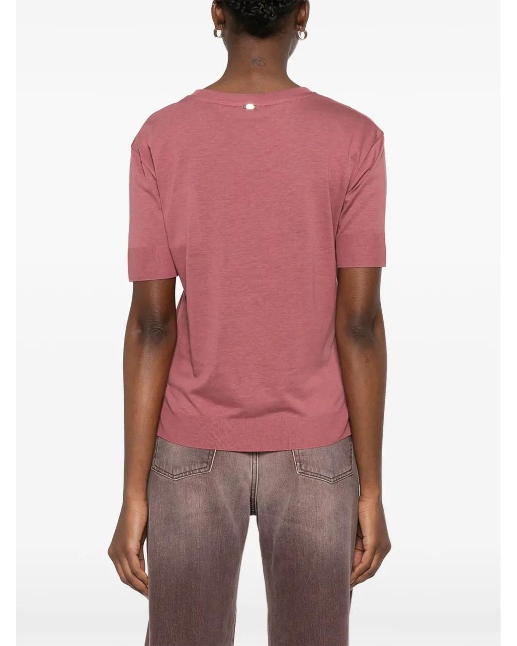 Herno Pink Lyocell Cotton Polyester T-Shirt
