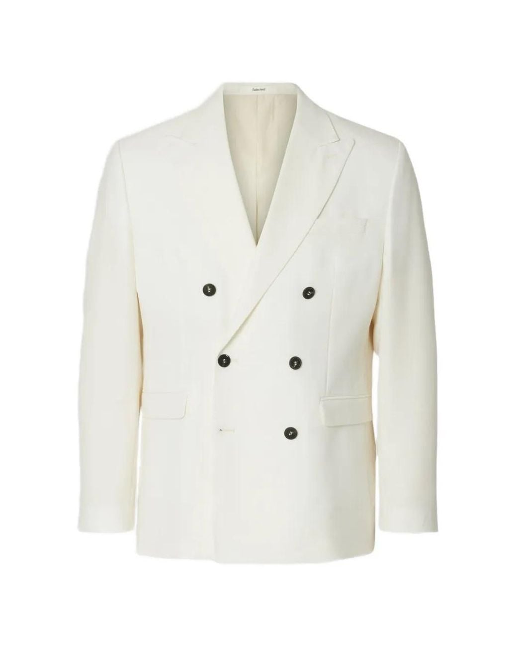 SELECTED White Double-Breasted Blazer for men