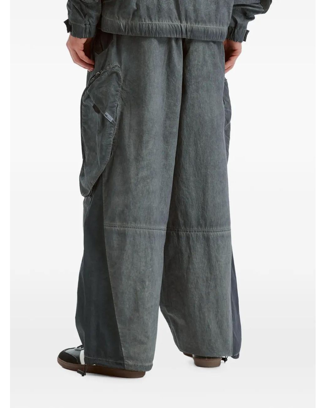 FIVE CM Gray Panelled Cargo Pants for men