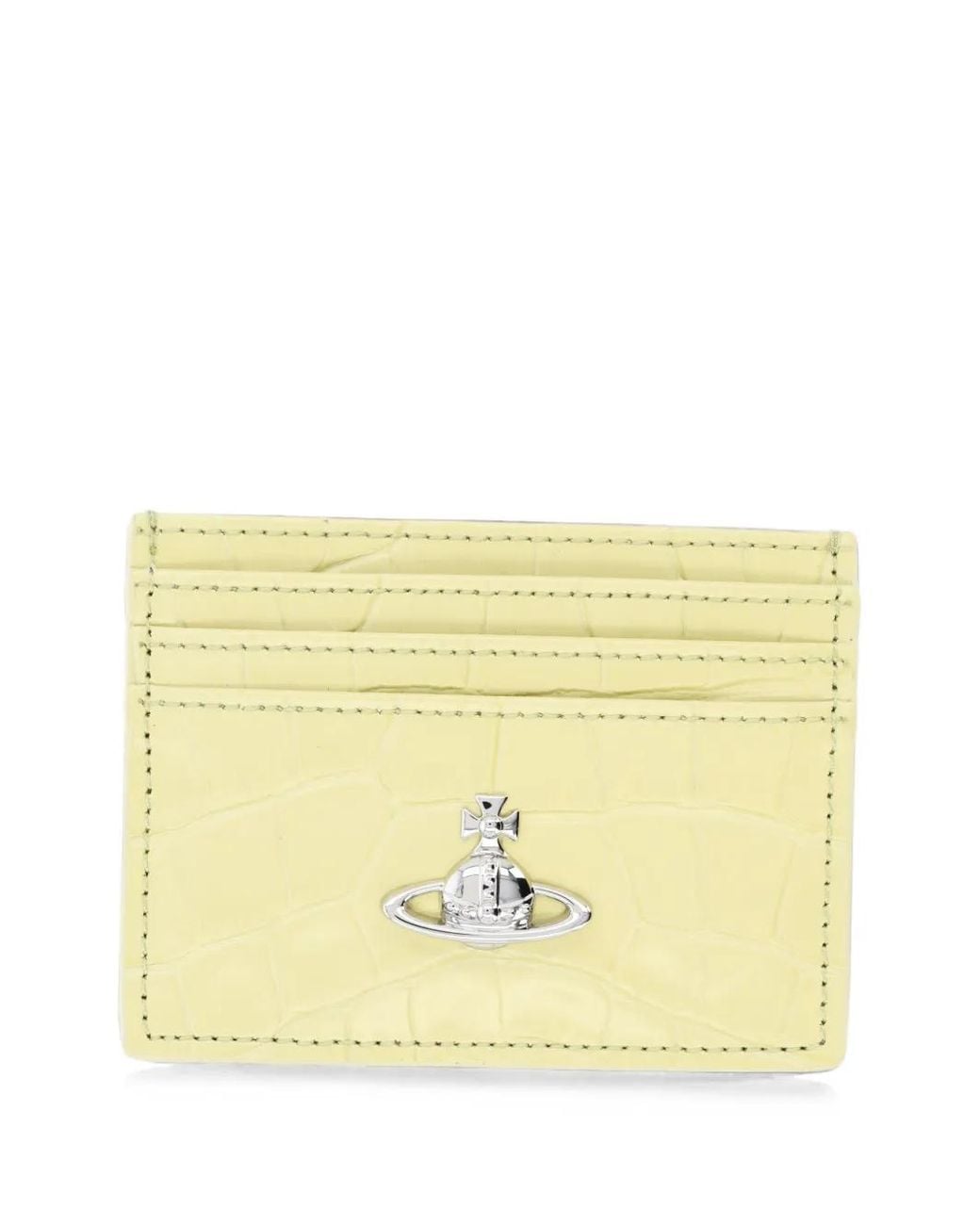 Vivienne Westwood Yellow Croc-Effect Card Holder