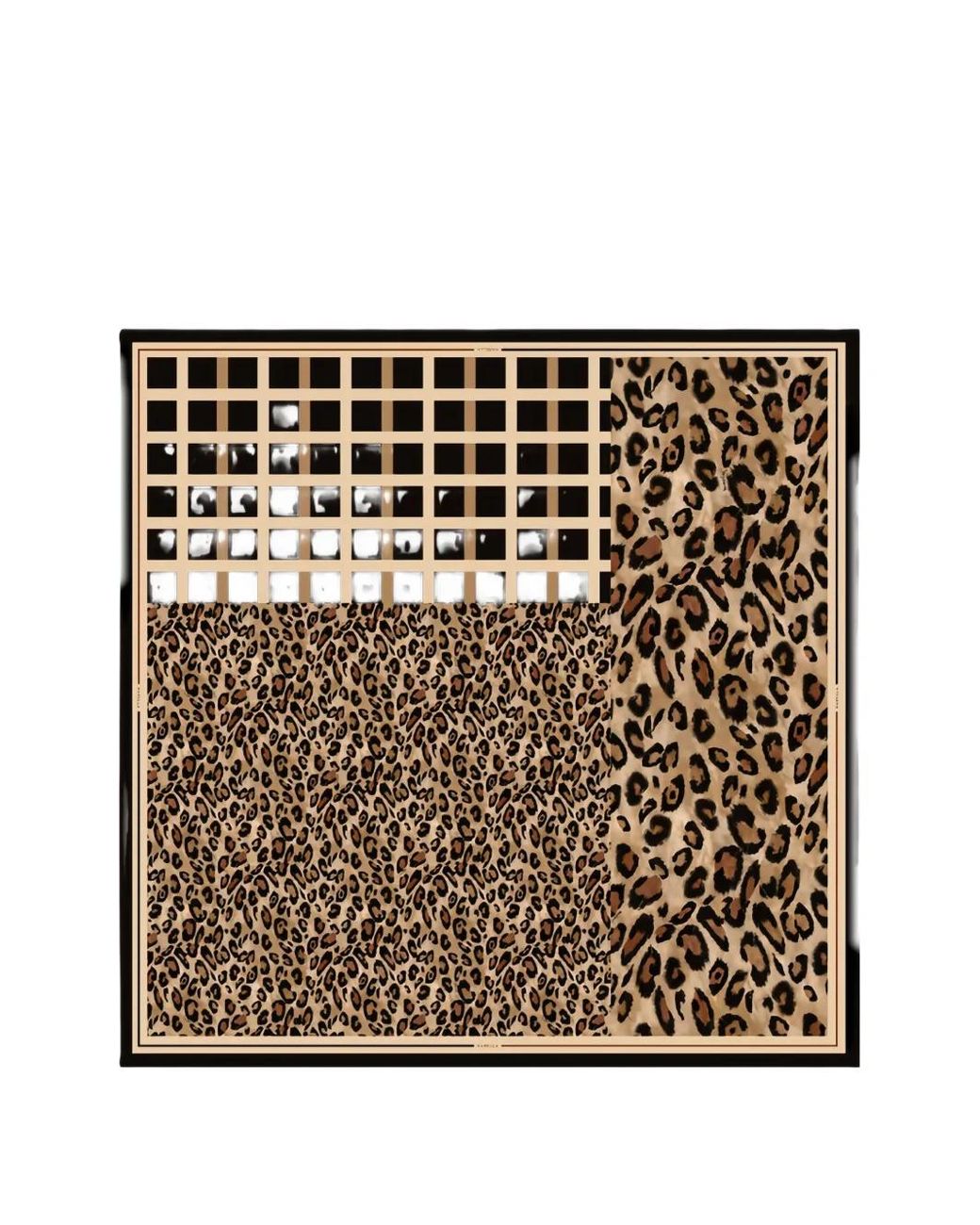 Marella Metallic Leopard-Print Checkered Scarf