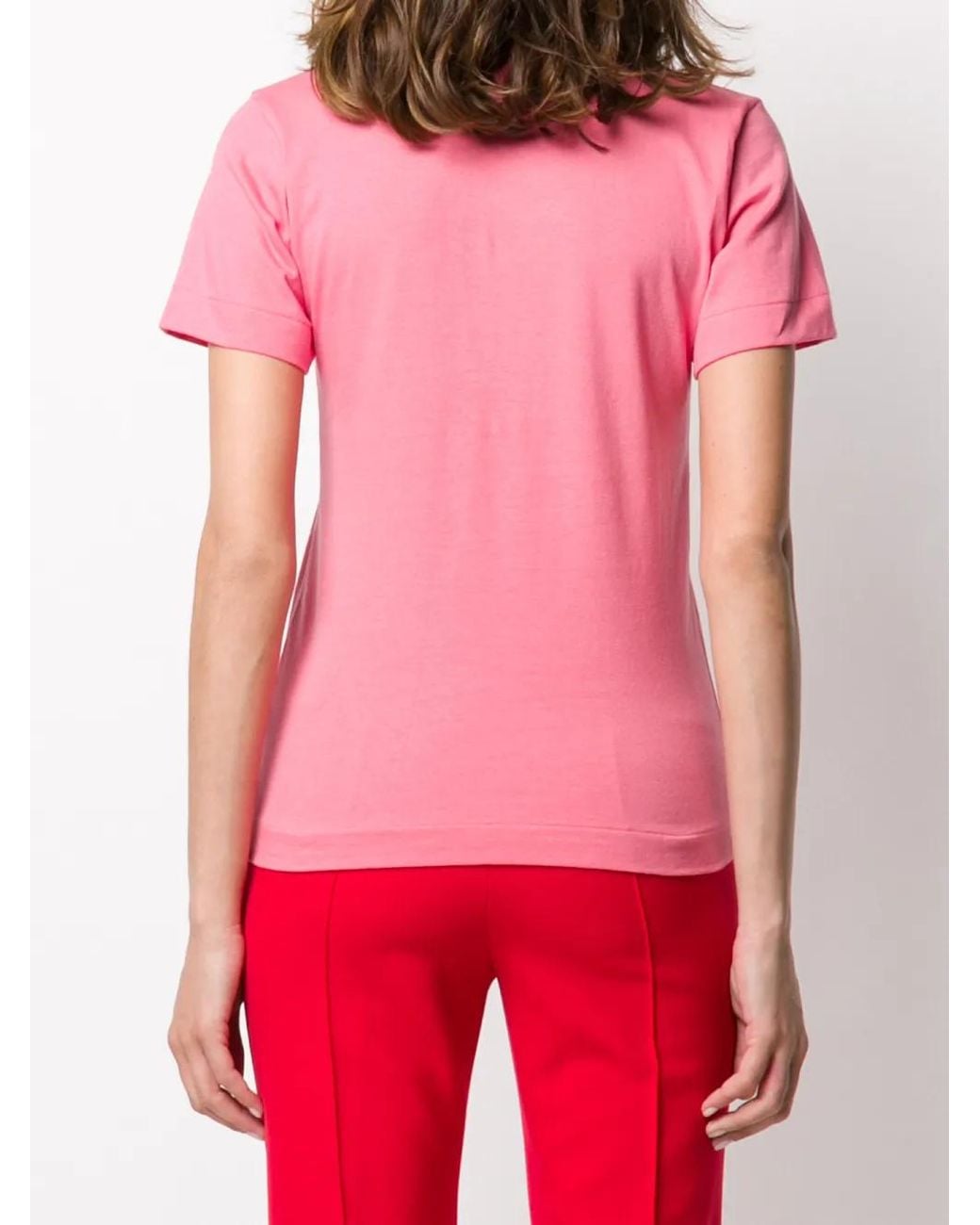 COMME DES GARÇONS PLAY Pink Heart Print Round Neck T-Shirt