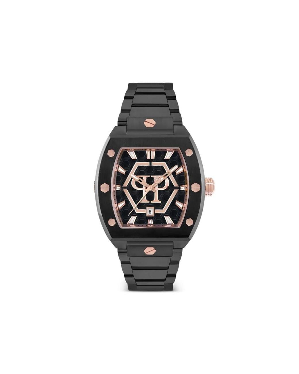 Philipp Plein Black The Hexagon Phantom 44Mm for men