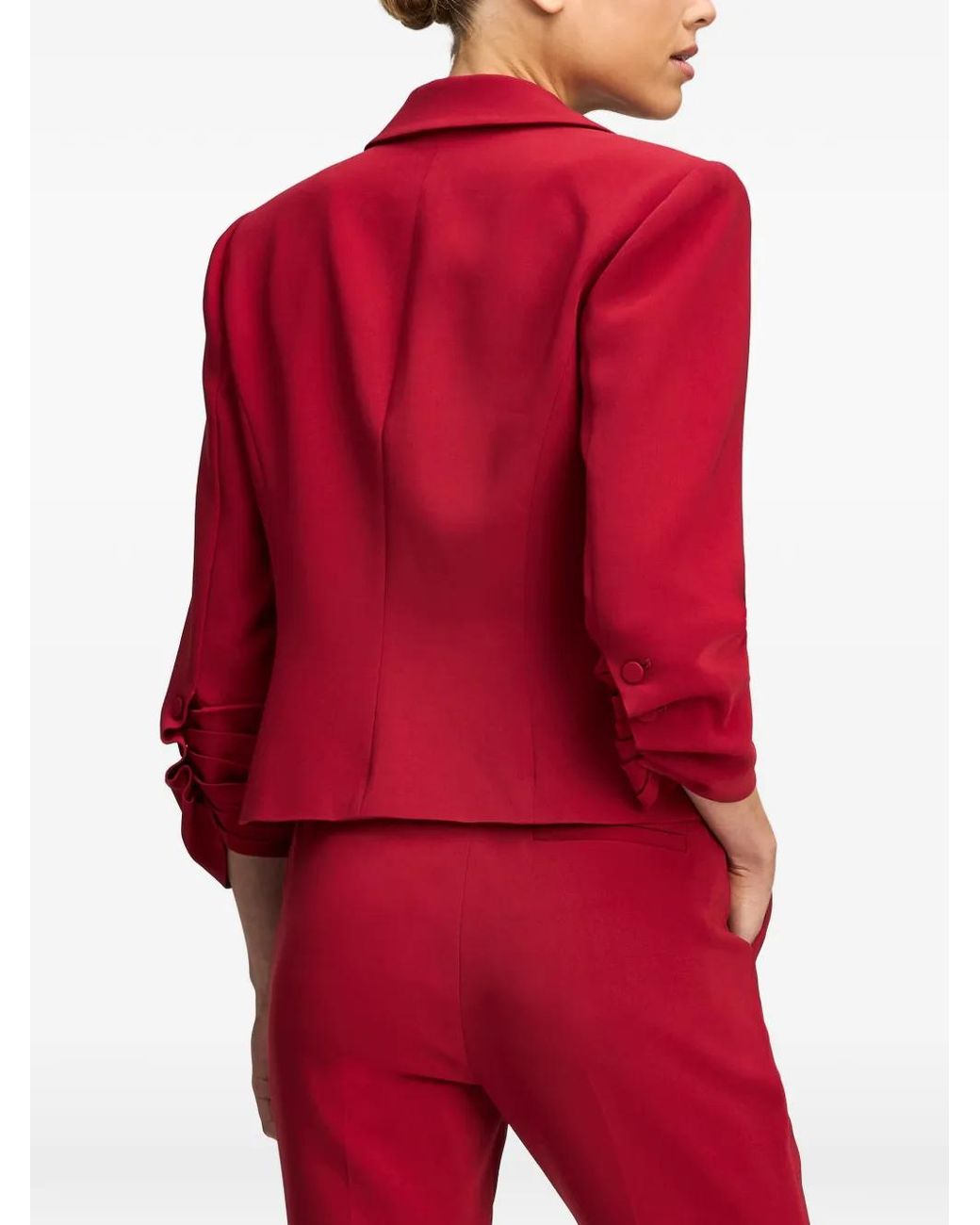 Cinq À Sept Red Blazer Khloe À Manches Froncées