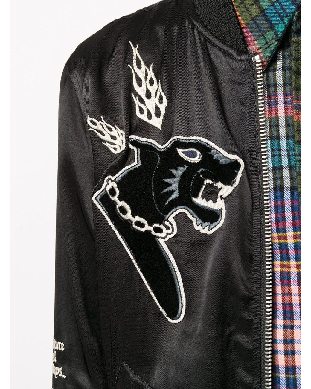 DIESEL Panther-appliqué Bomber Jacket in Black for Men | Lyst