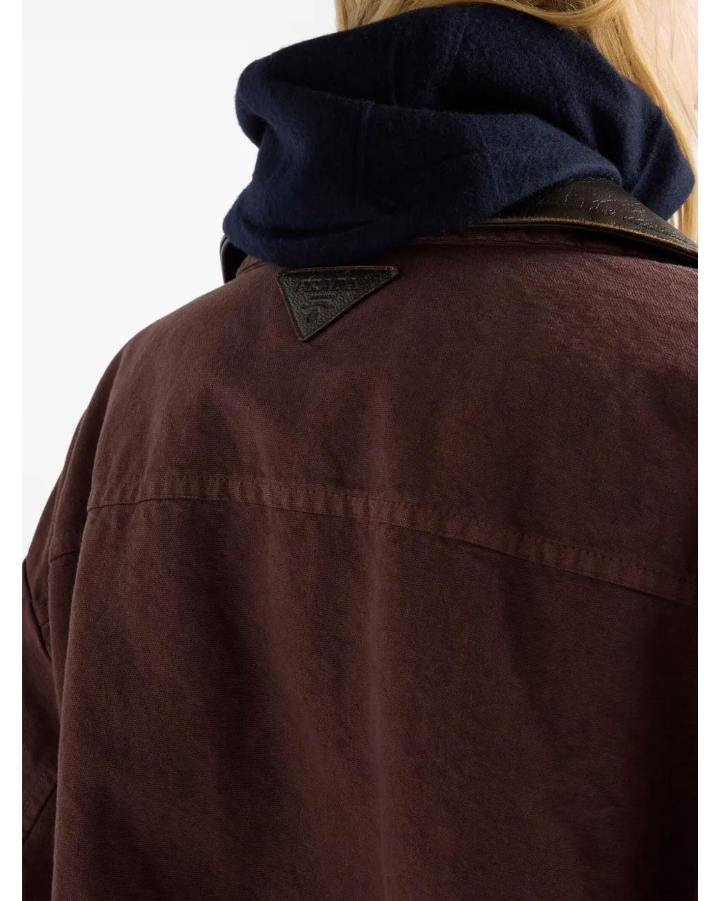 Veste À Logo Triangle Prada en coloris Brown
