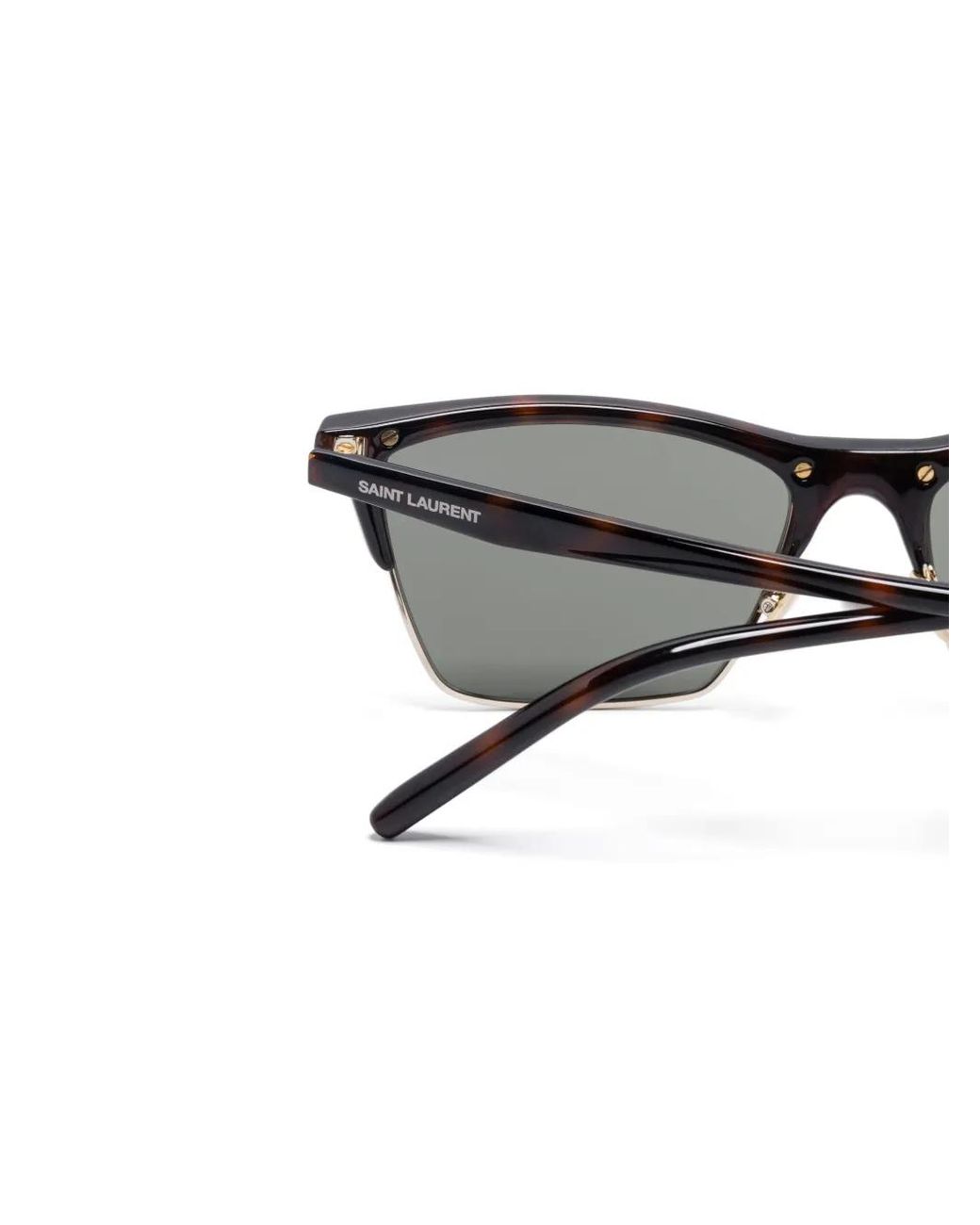 Saint Laurent Gray Square-Frame Sunglasses