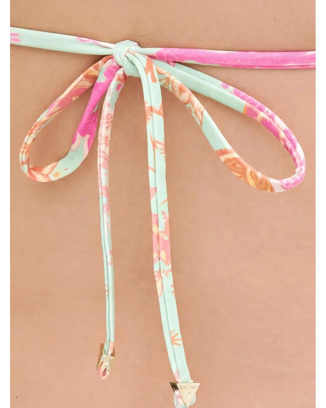 Guess Pink Paisley-Print Triangle Bikini Top