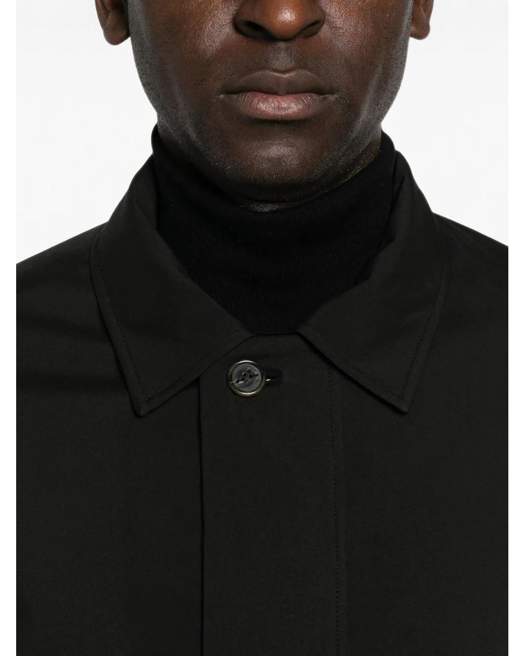 Paul & Shark Black Button-Up Collared Jacket for men