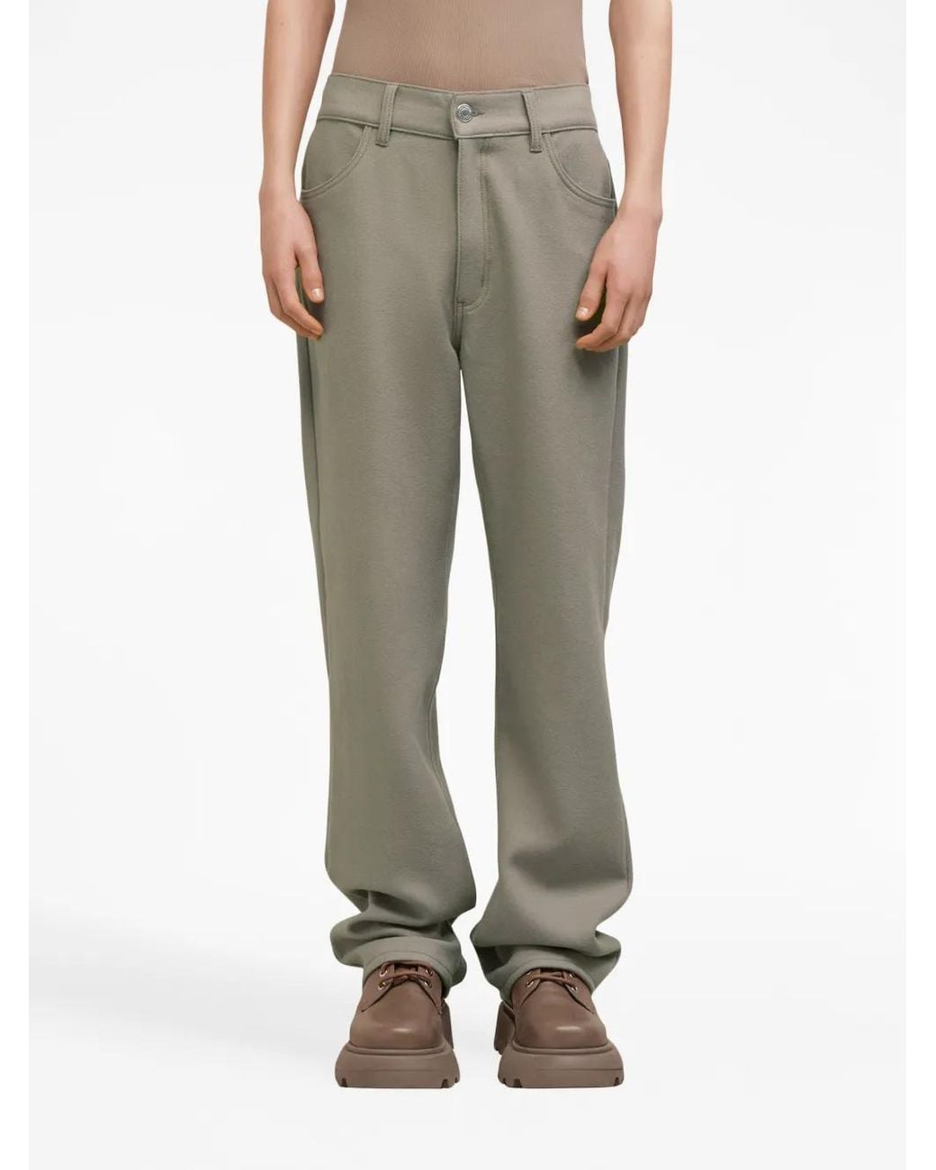 AMI Straight Broek in het Gray