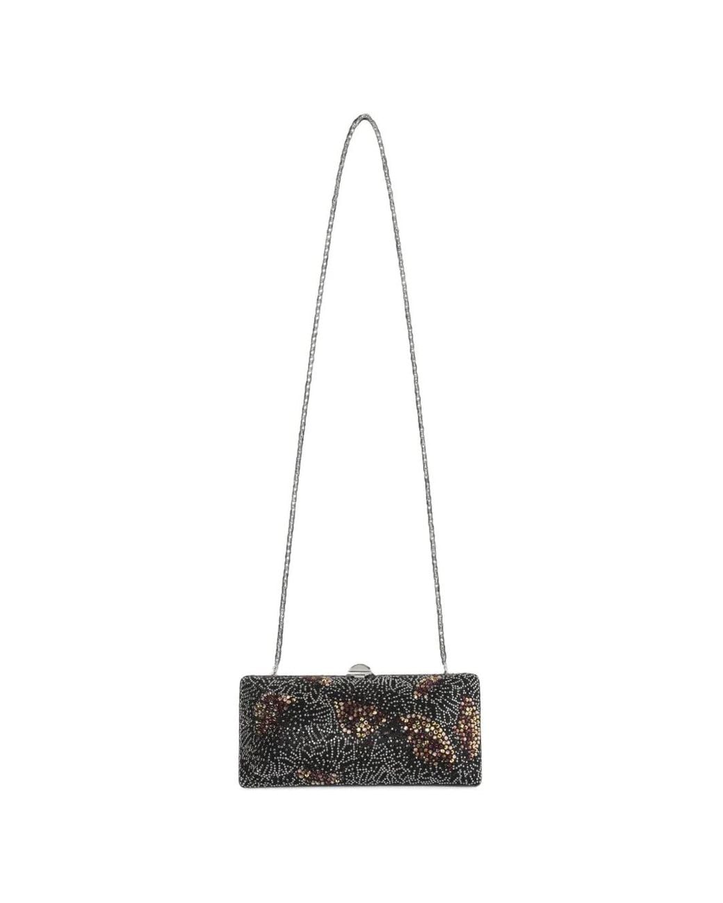 Rodo White Crystal-Embellished Clutch Shoulder Bag
