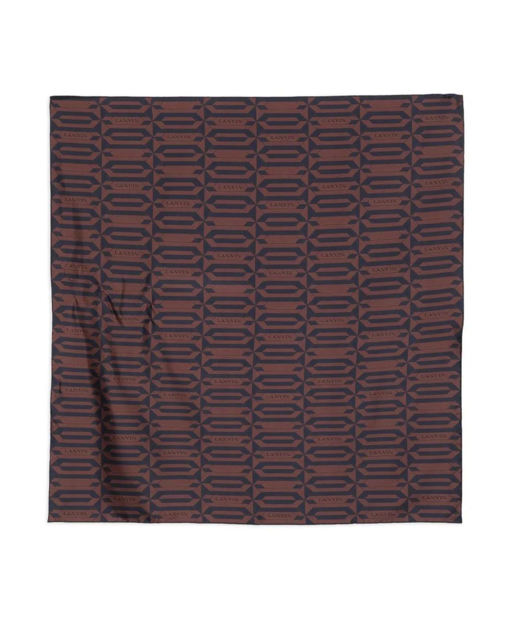 Lanvin Purple Geometric-Pattern Silk Scarf