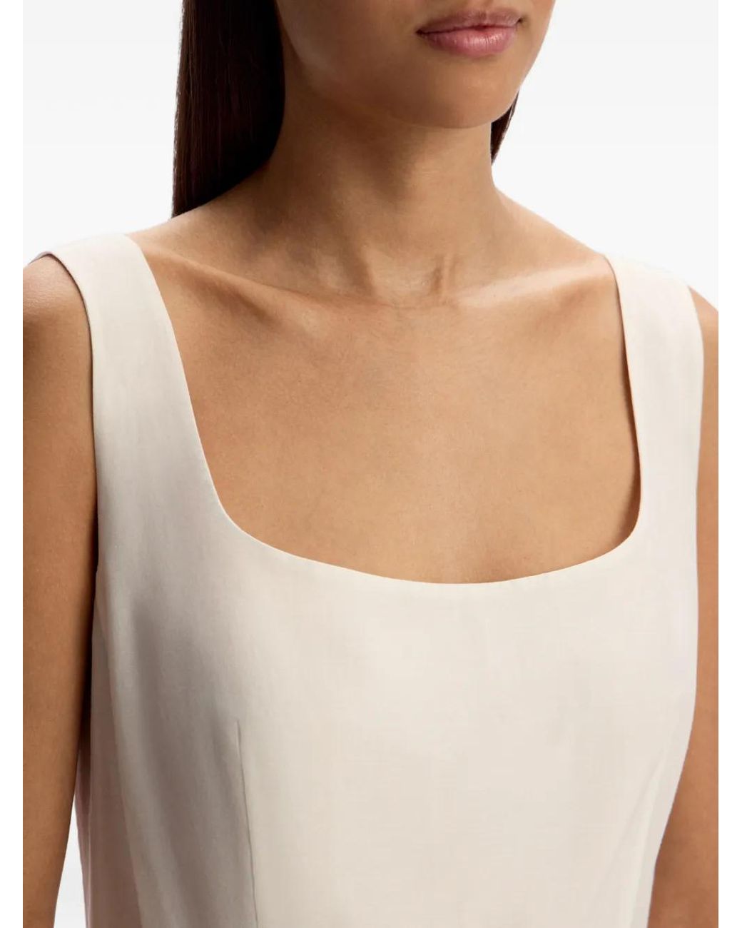 12 STOREEZ White Square-Neck Mini Dress