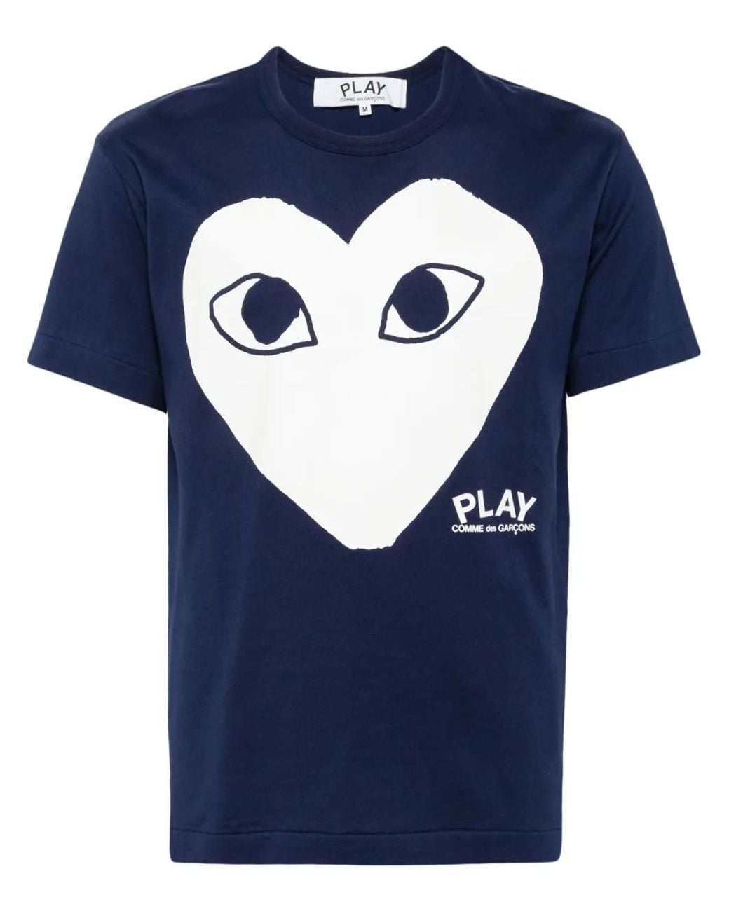 COMME DES GARÇONS PLAY Blue Logo Heart-Print T-Shirt