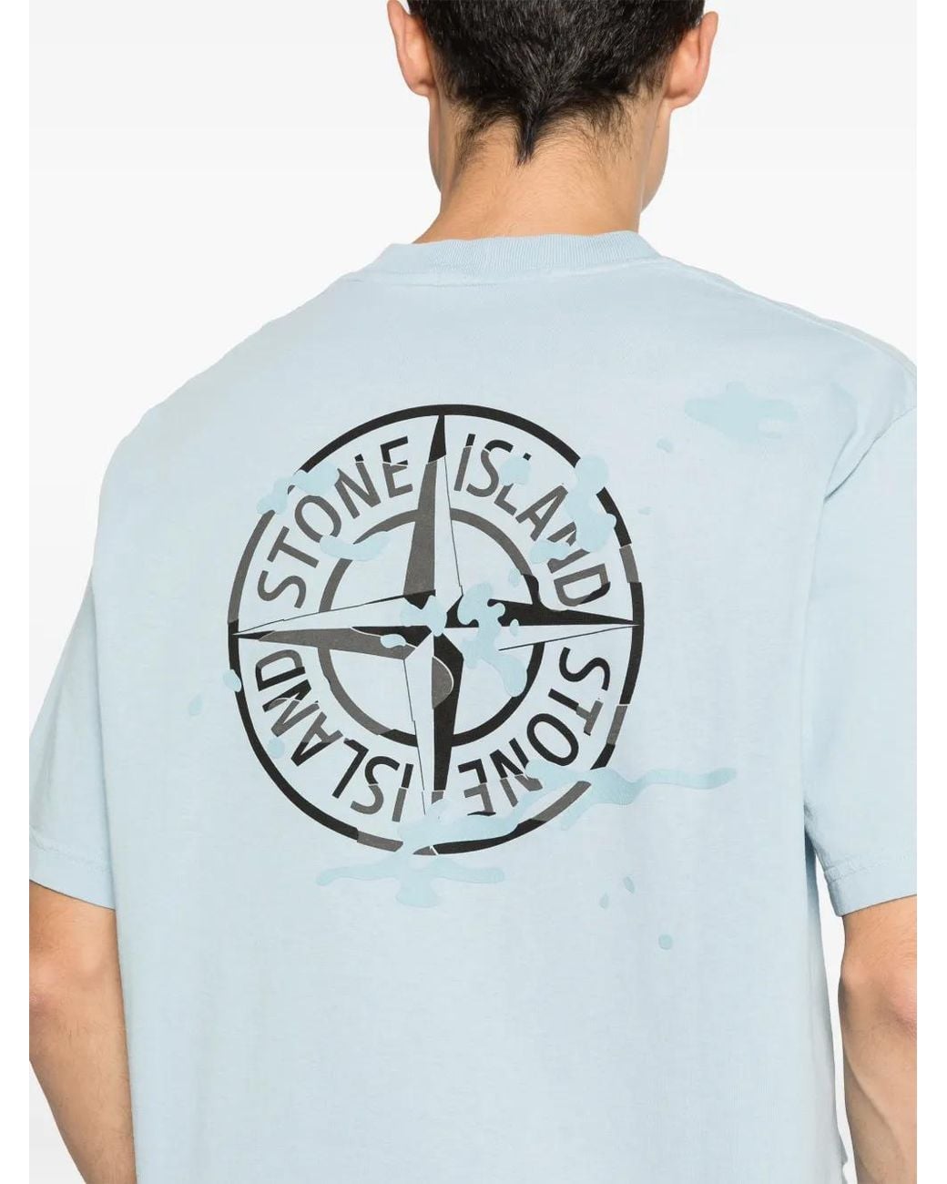 Stone Island Blue Cotton T-Shirt for men